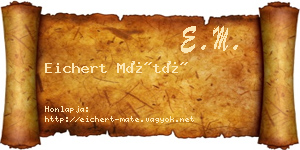 Eichert Máté névjegykártya